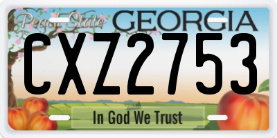 GA license plate CXZ2753