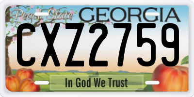 GA license plate CXZ2759