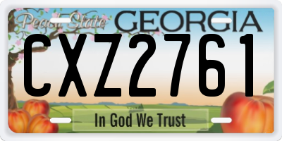 GA license plate CXZ2761
