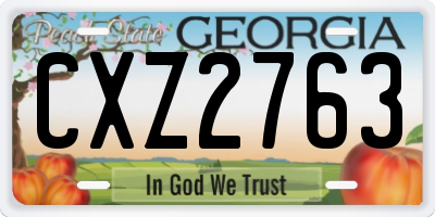GA license plate CXZ2763