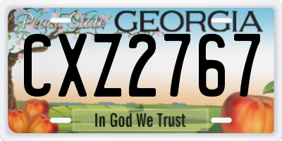 GA license plate CXZ2767