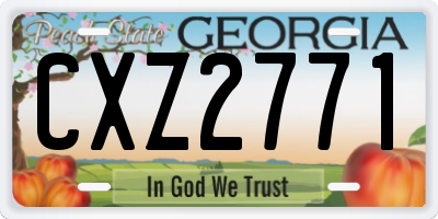 GA license plate CXZ2771