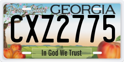 GA license plate CXZ2775