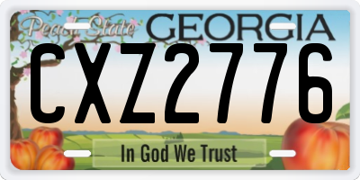 GA license plate CXZ2776