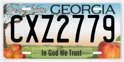 GA license plate CXZ2779