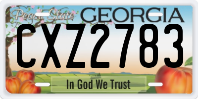 GA license plate CXZ2783