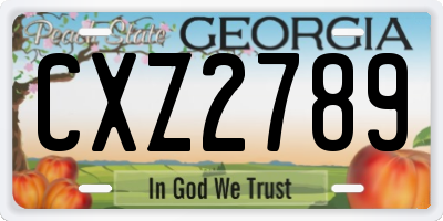 GA license plate CXZ2789
