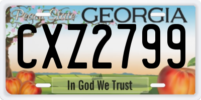 GA license plate CXZ2799