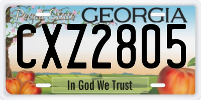 GA license plate CXZ2805