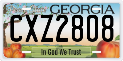 GA license plate CXZ2808