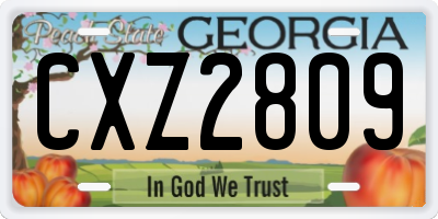 GA license plate CXZ2809
