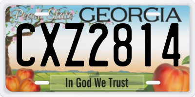 GA license plate CXZ2814