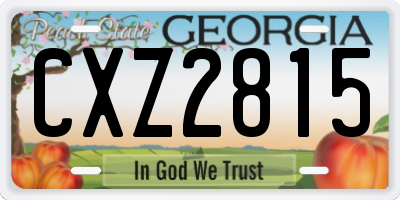 GA license plate CXZ2815