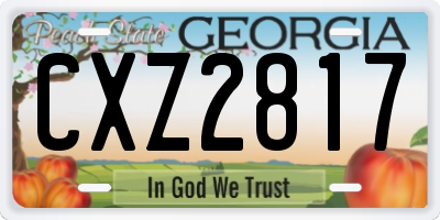 GA license plate CXZ2817