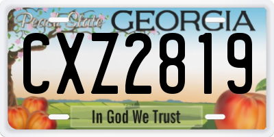 GA license plate CXZ2819