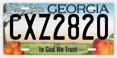 GA license plate CXZ2820