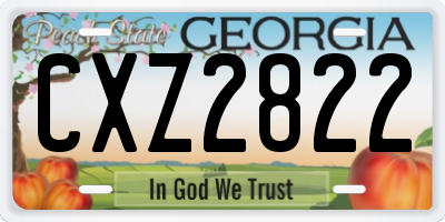 GA license plate CXZ2822