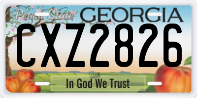 GA license plate CXZ2826