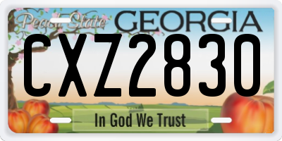 GA license plate CXZ2830
