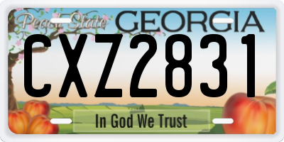 GA license plate CXZ2831