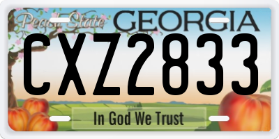 GA license plate CXZ2833