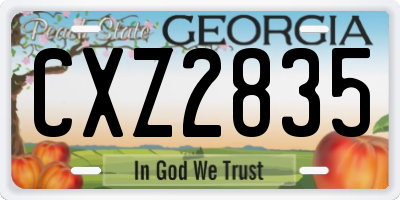 GA license plate CXZ2835