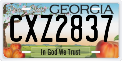 GA license plate CXZ2837