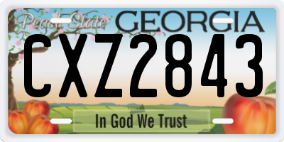 GA license plate CXZ2843