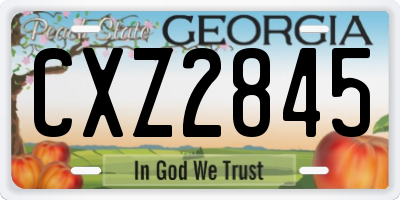 GA license plate CXZ2845