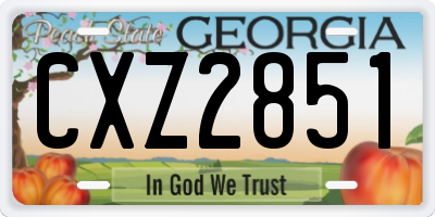 GA license plate CXZ2851