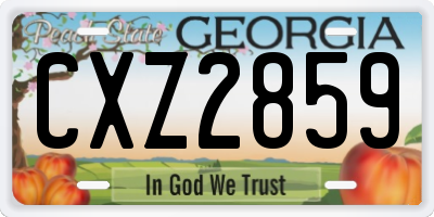 GA license plate CXZ2859