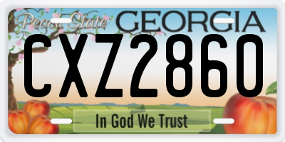GA license plate CXZ2860
