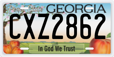GA license plate CXZ2862