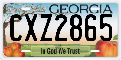 GA license plate CXZ2865