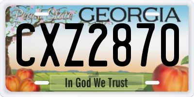 GA license plate CXZ2870