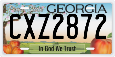 GA license plate CXZ2872