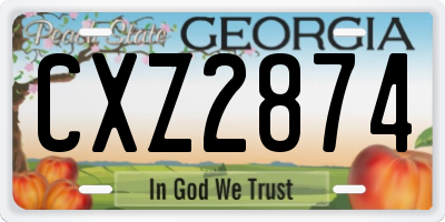 GA license plate CXZ2874