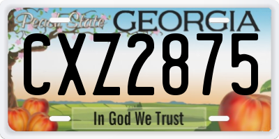 GA license plate CXZ2875