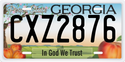 GA license plate CXZ2876