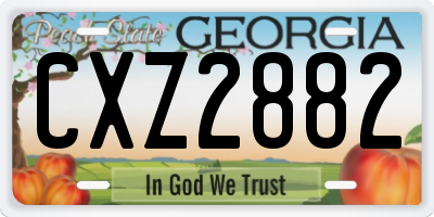 GA license plate CXZ2882