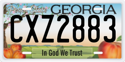 GA license plate CXZ2883