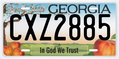GA license plate CXZ2885