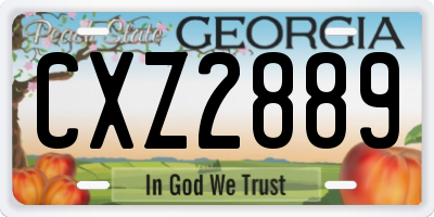 GA license plate CXZ2889