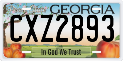 GA license plate CXZ2893