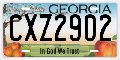 GA license plate CXZ2902