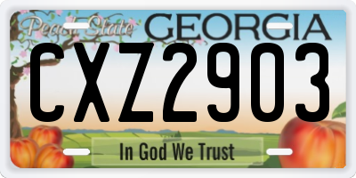 GA license plate CXZ2903