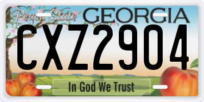 GA license plate CXZ2904