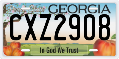 GA license plate CXZ2908