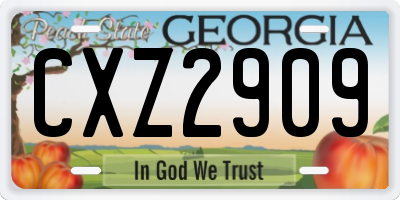 GA license plate CXZ2909