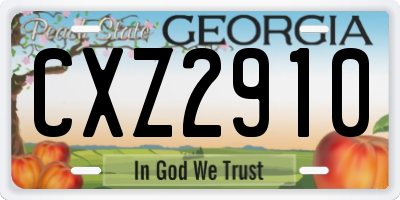 GA license plate CXZ2910